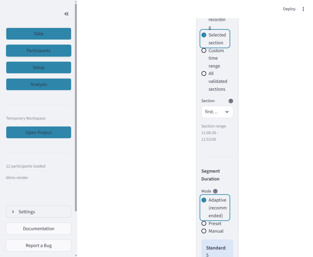 Detection scope options