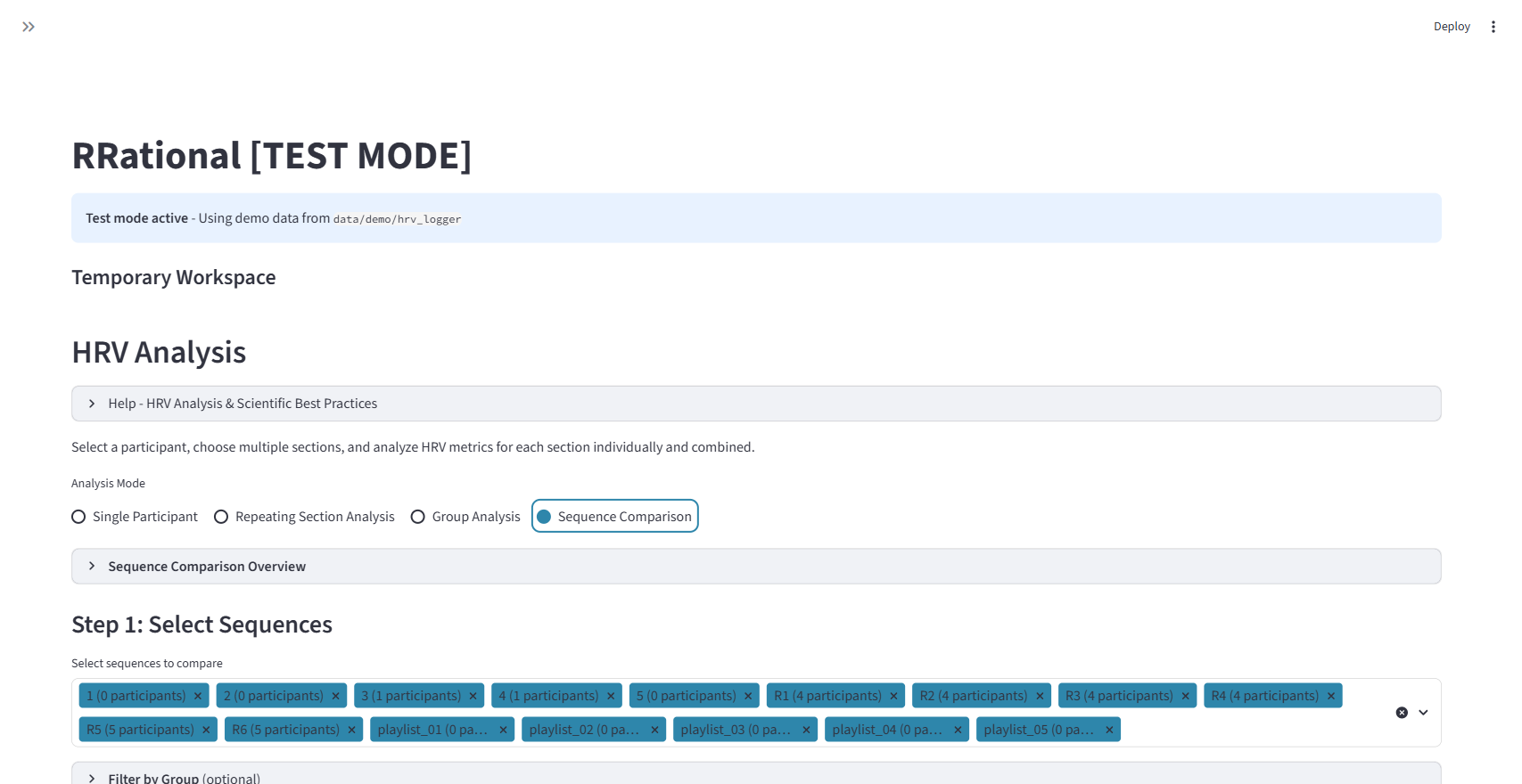 Sequence Comparison mode